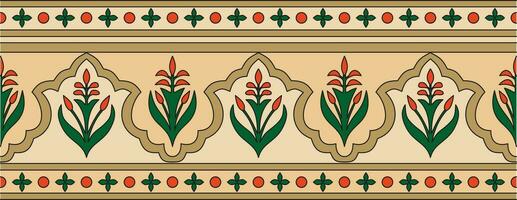 Vector seamless national colored ornament of ancient Persia. Iranian ethnic endless border, frame.