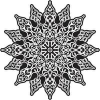 Vector monochrome black round turkish ornament. Endless ottoman national circle.