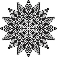 Vector monochrome black round turkish ornament. Endless ottoman national circle.