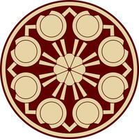 Vector black and red round Turkish ornament. Endless ottoman national circle.
