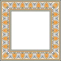 Vector colored square classical Greek ornament. European ornament. Border, frame Ancient Greece, Roman Empire