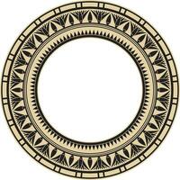 Vector ancient gold and black Egyptian round ornament. Endless national ethnic border, frame, ring.
