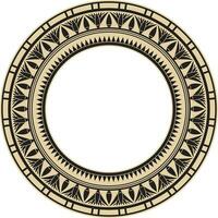 Vector ancient gold and black Egyptian round ornament. Endless national ethnic border, frame, ring.