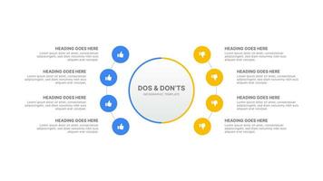 Dos and Donts Comparison Infographic Design Template vector