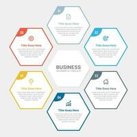 Hexagonal Cycle Infographic Design Template with Six Steps vector