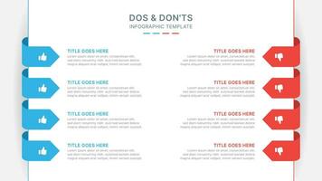 Dos and Donts Comparison Infographic Design Template vector