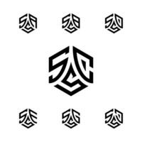 SCS hexágono logo, hexágono con Tres iniciales logo vector, desarrollar, natural, moderno, Finanzas logo, real inmuebles y construcción, fuerte, adecuado para tu compañía. vector