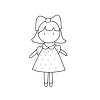 Hand drawn vector illustration doll.