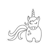 mano dibujado vector ilustración unicornio.
