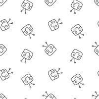 Seamless vector pattern robot in doodle style.