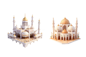 Mini mosque 3d realistic design png, Generative AI png