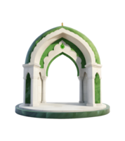 3d vert marbre porte entrée islamique png, génératif ai png