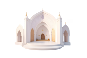 3d decorativo islâmico realista pódio etapa png, generativo ai png