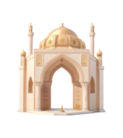 3d brown marble gate entrance islamic png, Generative AI png