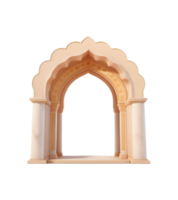 3d marron marbre porte entrée islamique png, génératif ai png