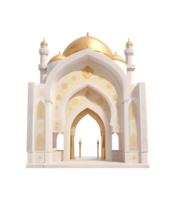 3d illustratie gouden poort Ingang Islamitisch png, generatief ai png