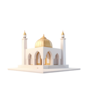 Mosque building realistic 3d design isolated png, Generative AI png