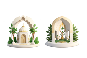 3d dekorativ islamic realistisk podium skede png, generativ ai png