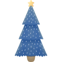 Blue Christmas tree decorations in winter png