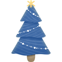 Blue Christmas tree decorations in winter png