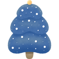 Blue Christmas tree decorations in winter png