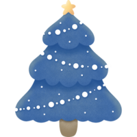 Blue Christmas tree decorations in winter png