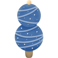 Blue Christmas tree decorations in winter png