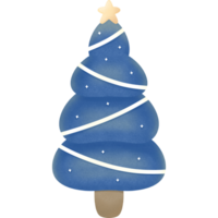 Blue Christmas tree decorations in winter png