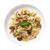 Pasta with mushrooms, created with Generative AI png