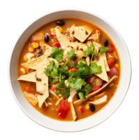 Chicken tortilla soup, created with Generative AI png