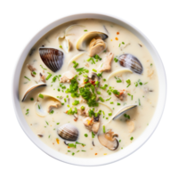 skål av mussla chowder soppa, skapas med generativ ai png