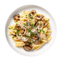 Pasta with mushrooms, created with Generative AI png