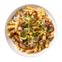 Pasta with mushrooms, created with Generative AI png