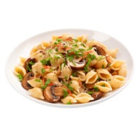 Pasta with mushrooms, created with Generative AI png