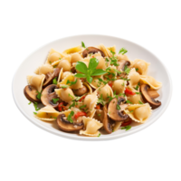 Pasta with mushrooms, created with Generative AI png