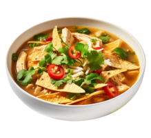 Chicken tortilla soup, created with Generative AI png