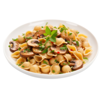 Pasta with mushrooms, created with Generative AI png