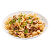 Pasta with mushrooms, created with Generative AI png