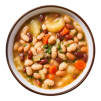 Delicious Bean soup with beans, created with Generative AI png