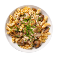 Pasta with mushrooms, created with Generative AI png