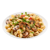 Pasta with mushrooms, created with Generative AI png