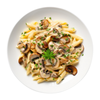 Pasta with mushrooms, created with Generative AI png