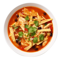 Chicken tortilla soup, created with Generative AI png