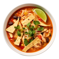 Chicken tortilla soup, created with Generative AI png