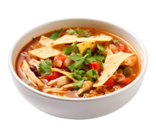 Chicken tortilla soup, created with Generative AI png