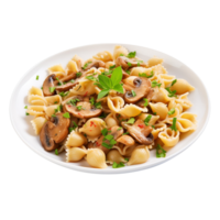 Pasta with mushrooms, created with Generative AI png