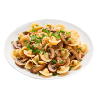 Pasta with mushrooms, created with Generative AI png