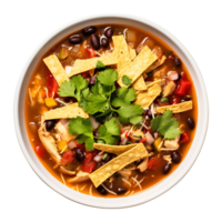 Chicken tortilla soup, created with Generative AI png