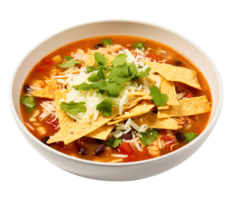 Chicken tortilla soup, created with Generative AI png