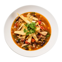 Chicken tortilla soup, created with Generative AI png